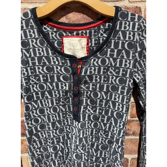 Abercrombie&Fitch Kids Pajama Shirt Size S Blue Long Slv Button Up Sleepwear Top - Picture 3 of 5